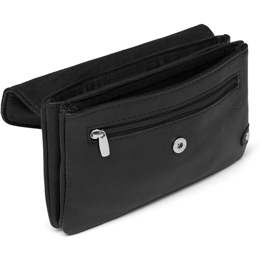 Purse/waist bag in soft leather and timeless design / 16046 - Black (Nero)