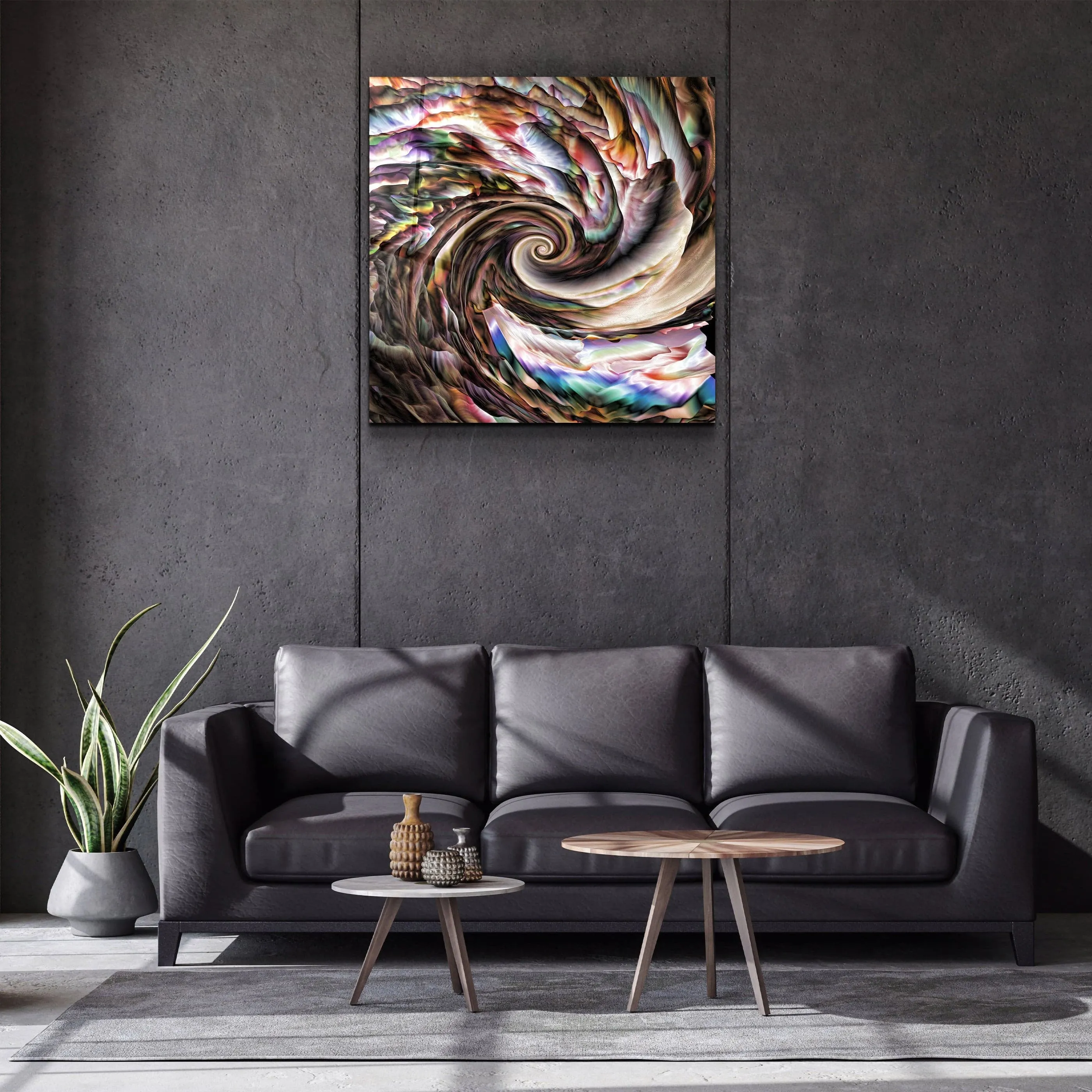 ."Whirlpool". Designer's Collection Glass Wall Art