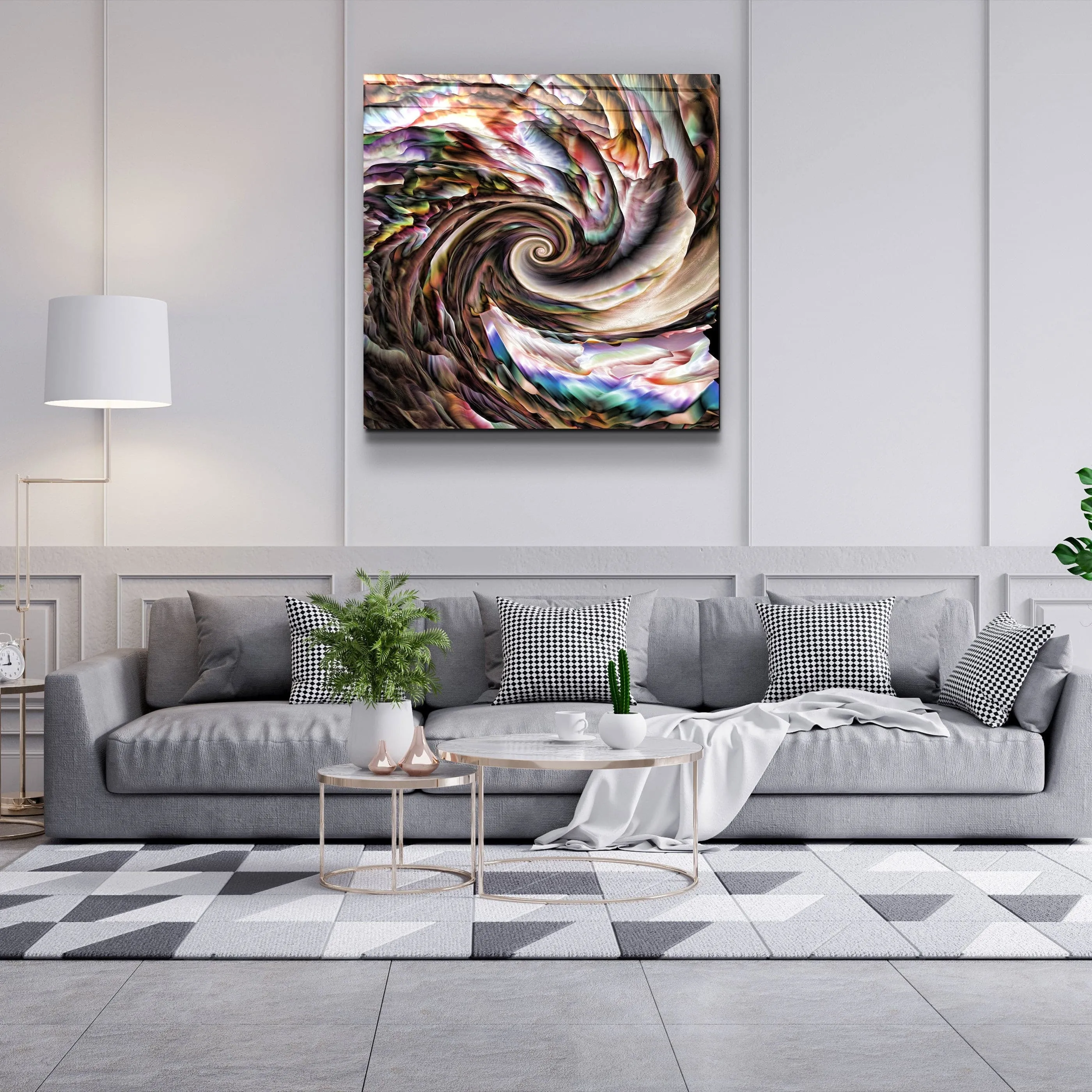 ."Whirlpool". Designer's Collection Glass Wall Art