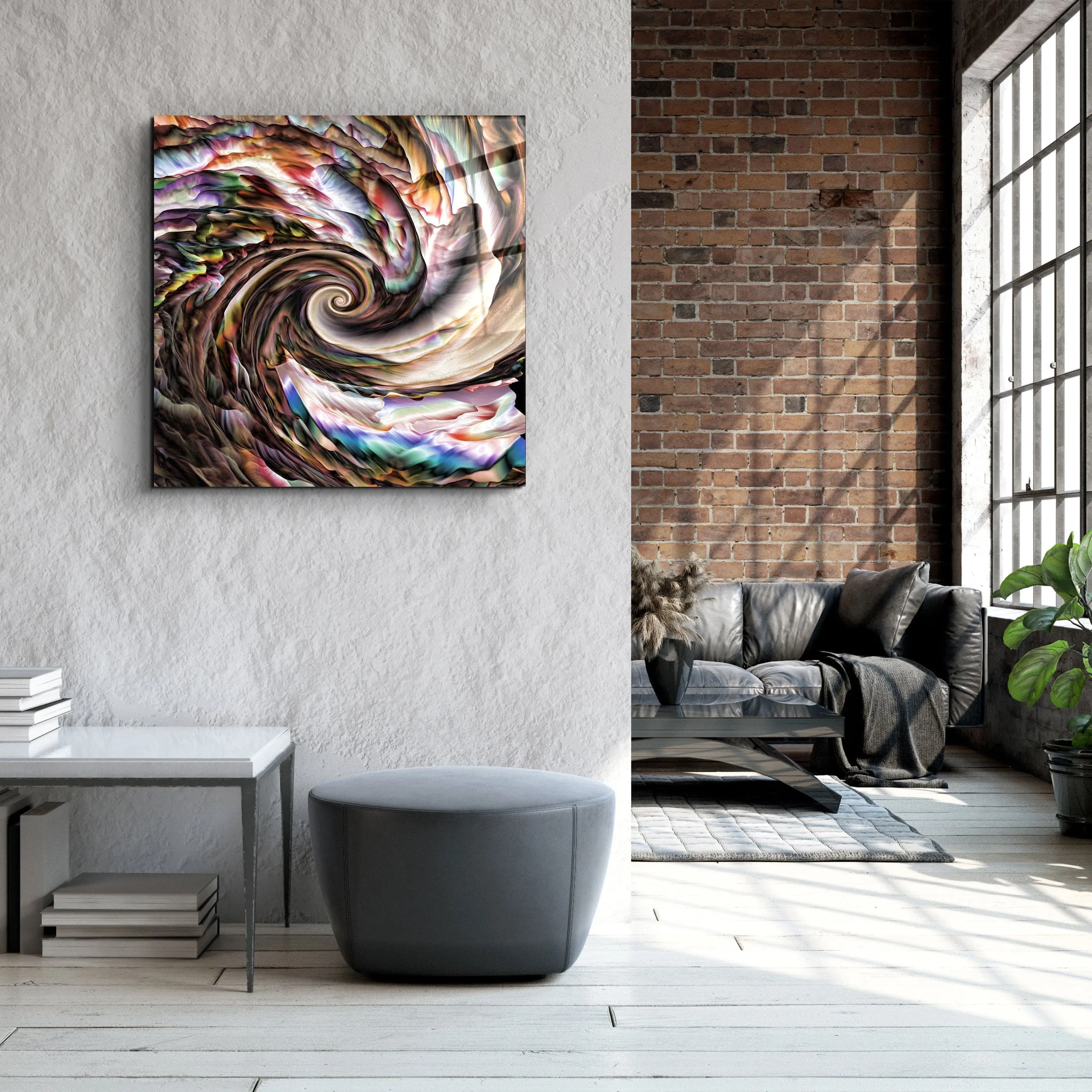 ."Whirlpool". Designer's Collection Glass Wall Art