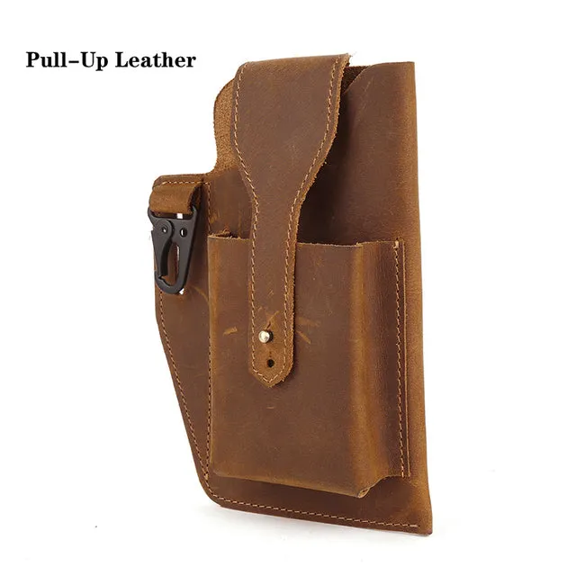 Retro Leather Multifunctional Phone Holder Waist Bag