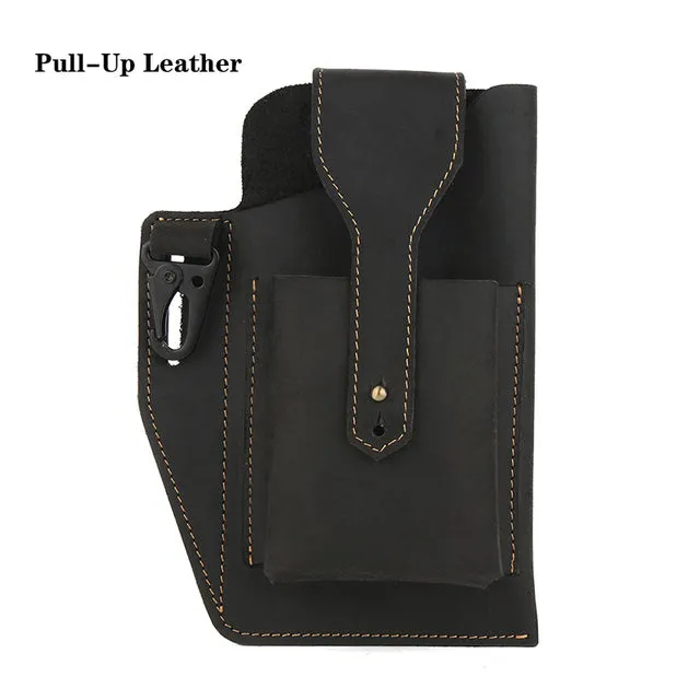 Retro Leather Multifunctional Phone Holder Waist Bag