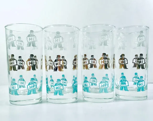 Retro Service Station Attendant - HI Glasses (Set of 4)