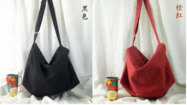 Simple Casual Shoulder Women Canvas Bag 57687