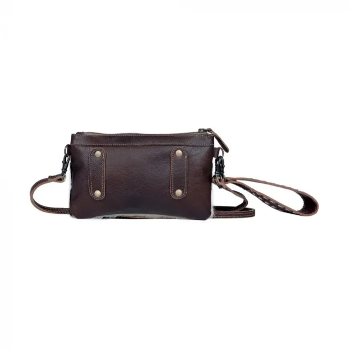 Specked Belt Bag - Black & White Cowhide