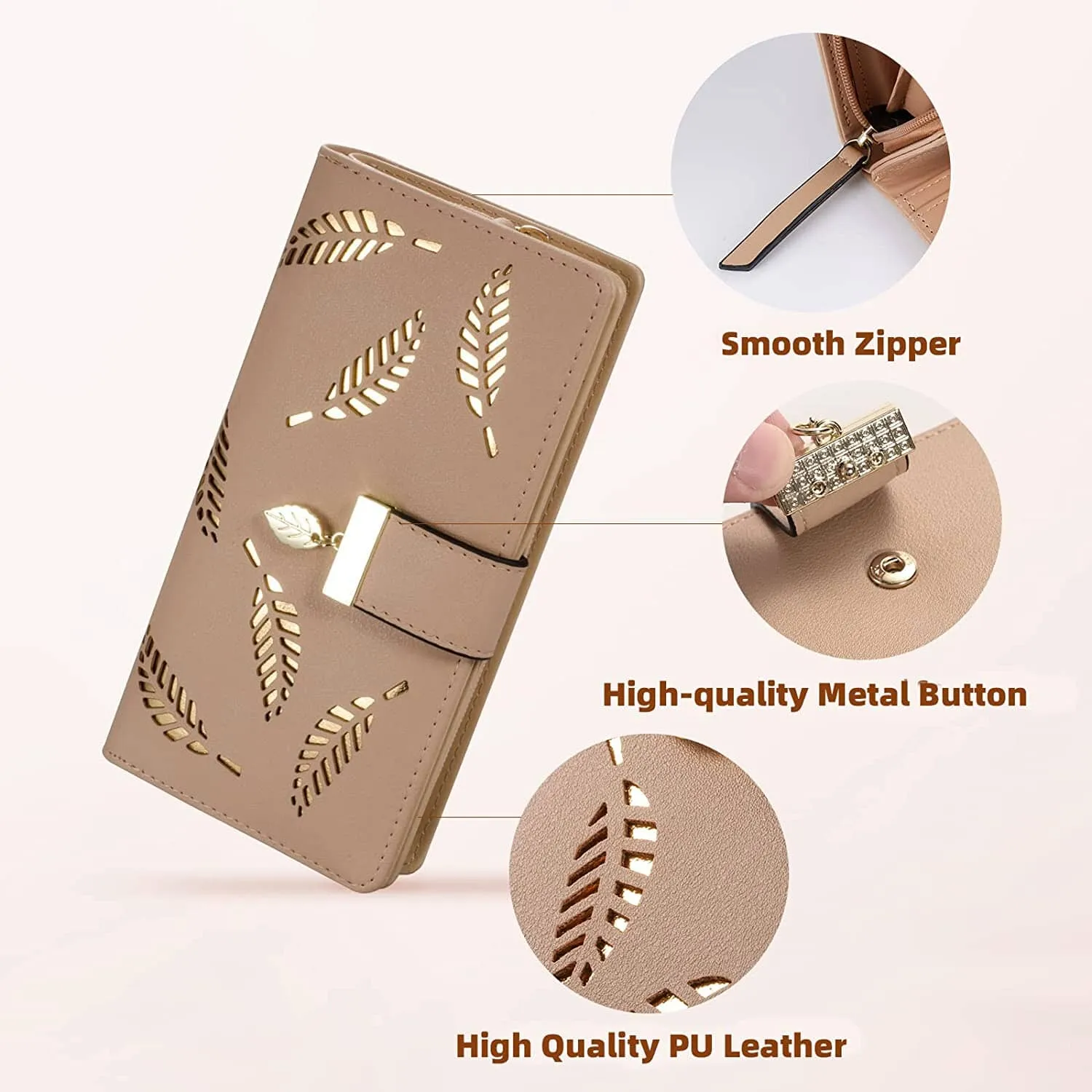 Sweet Cute Women's Long Leaf Bifold Wallet