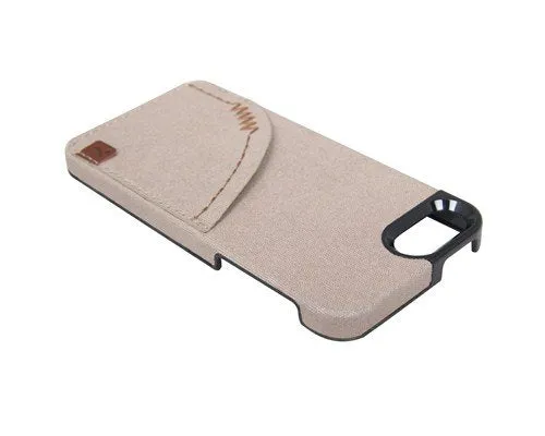 The Joy Factory Denim Premium Denim Hardshell Case with Pocket for iPhone5/5S, CSD112 (Khaki)