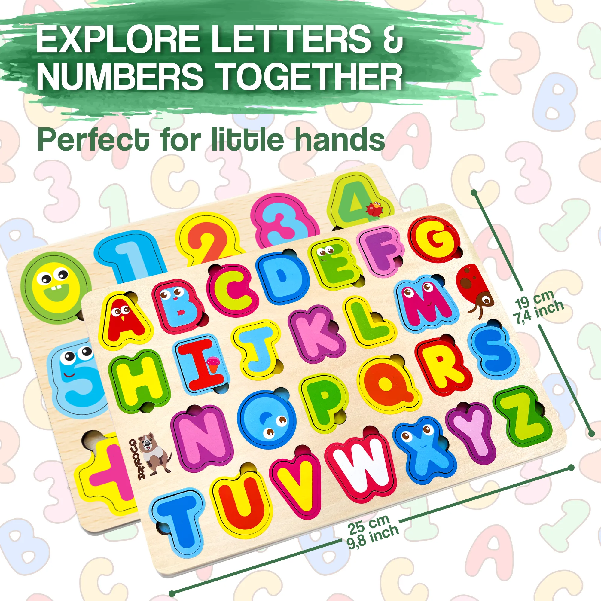 Wooden Puzzles for Toddlers | Alphabet & Numbers