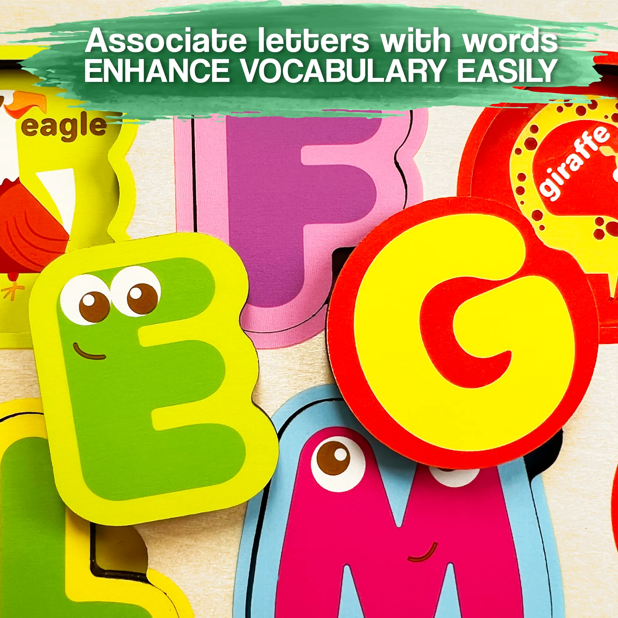 Wooden Puzzles for Toddlers | Alphabet & Numbers